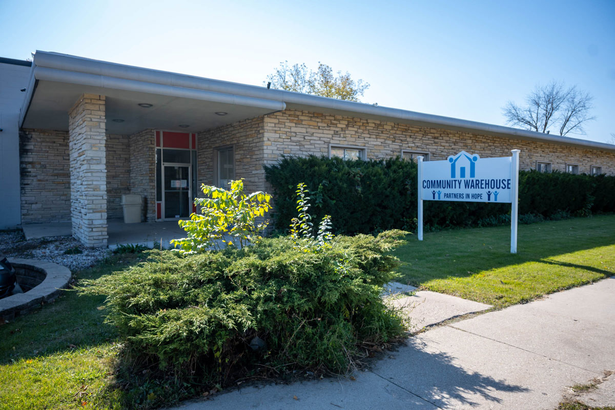 front entrance to community warehouse