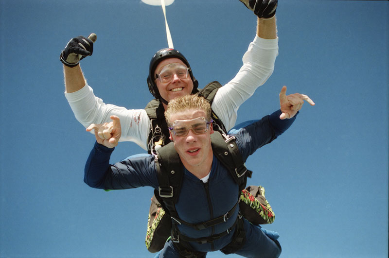 tandem skydiving hang loose